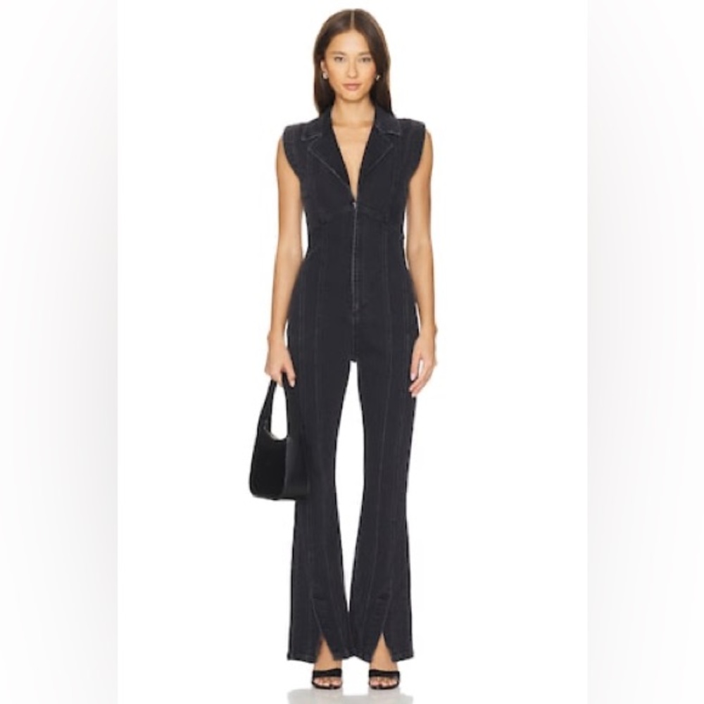 Free People Black Sleeveless Jumpsuit